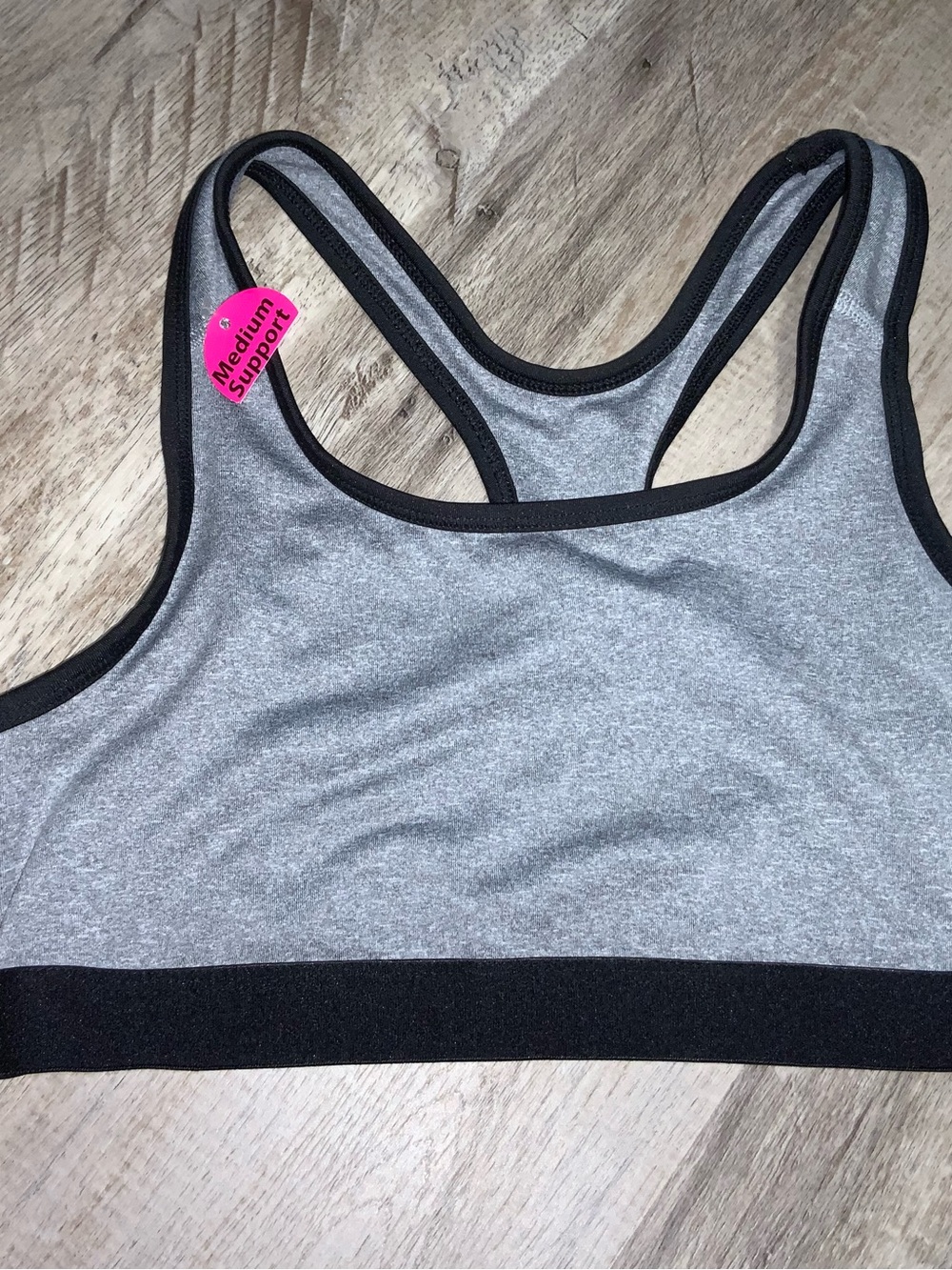 (Bin 5) Danskin, Grey Sports Bra with Black Trim, Size M